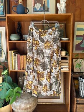 FatFace Leaf Print Midi Skirt 14R
